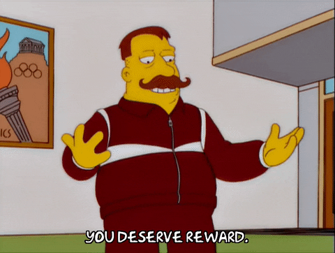 A man saying "You deserve reward."