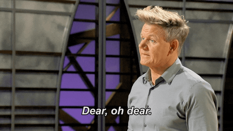 Man saying "Dear, oh dear."