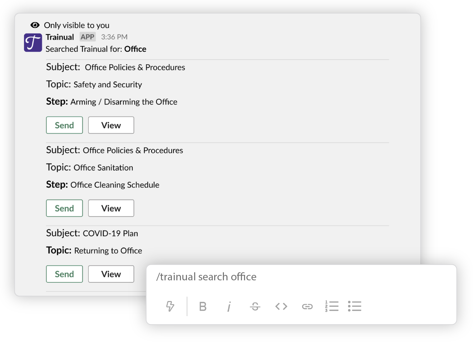 Get answers without interruptions using Trainual's Slack integration