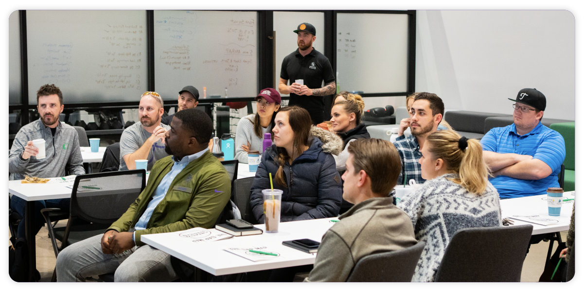 The Trainual team at an employee development event