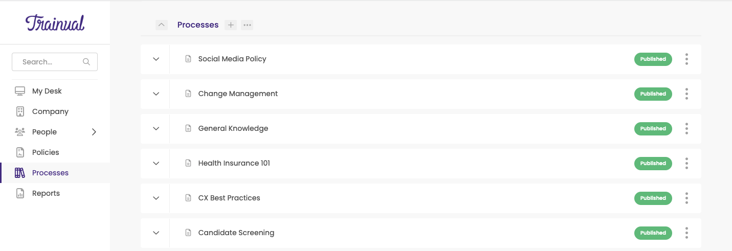Screenshot of Trainual.