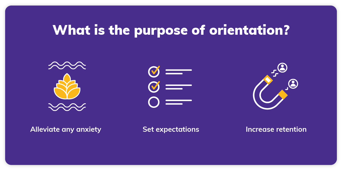 The purpose of employee orientation