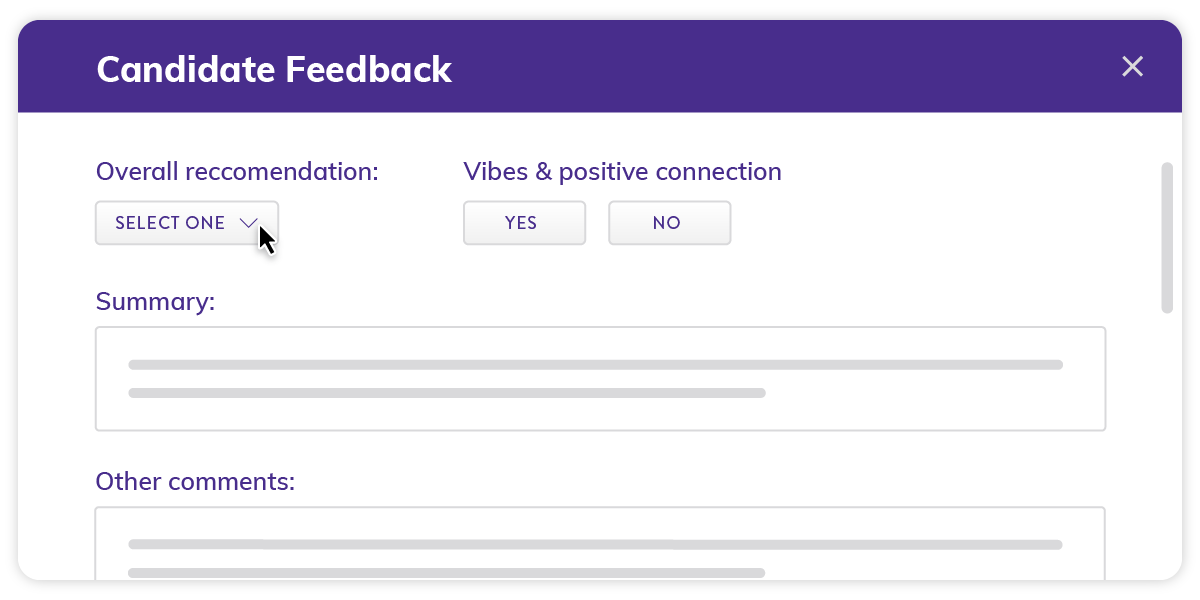 Graphic: candidate feedback form