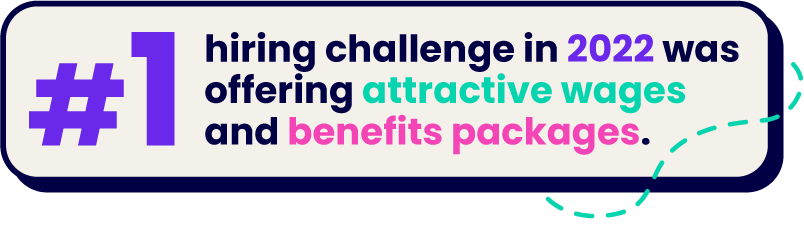 The #1 hiring challenge in 2002 was offering attractive wages and benefits packages.