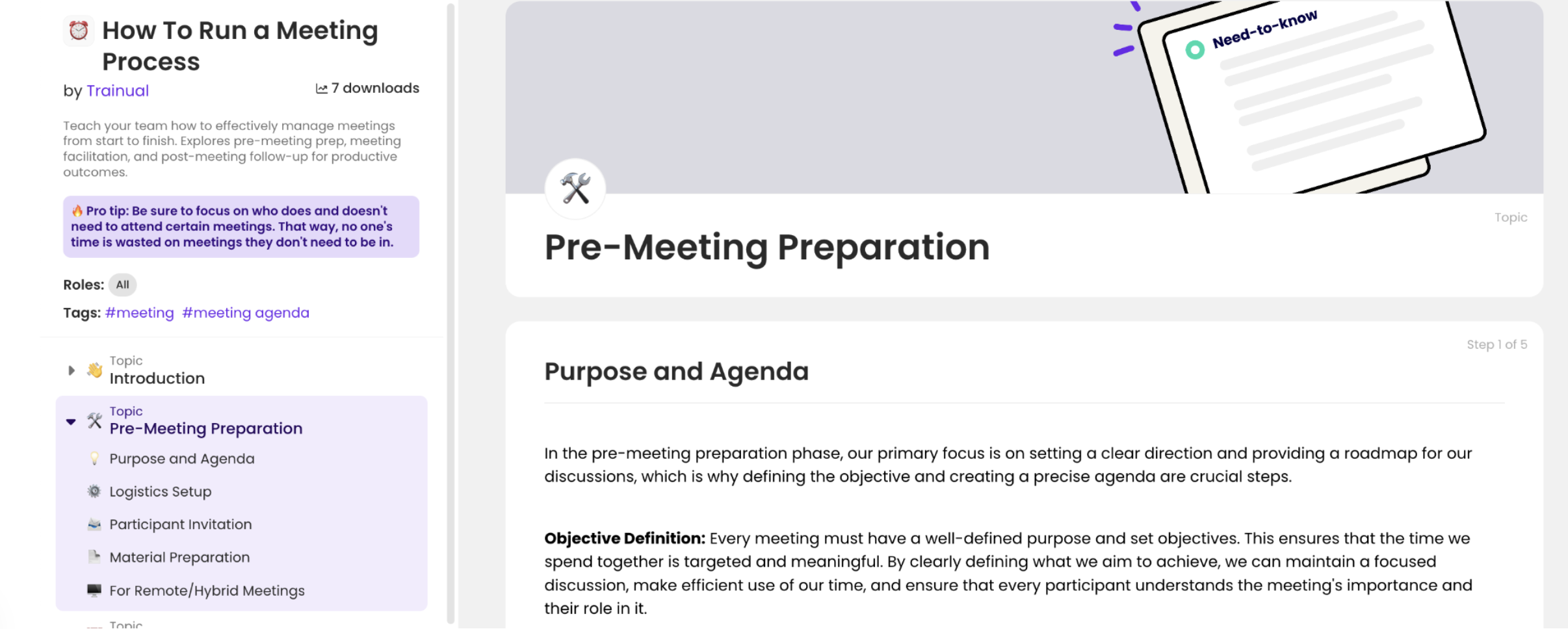 How TO Run a Meeting Trainual template