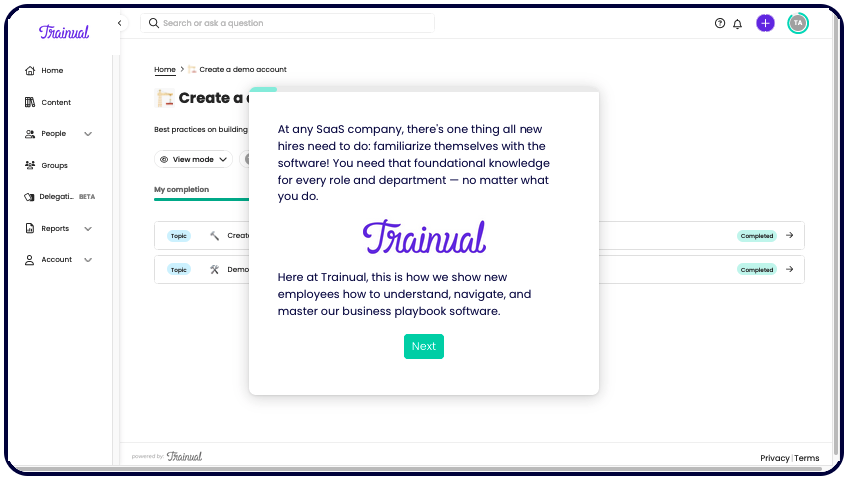 Trainual software demo
