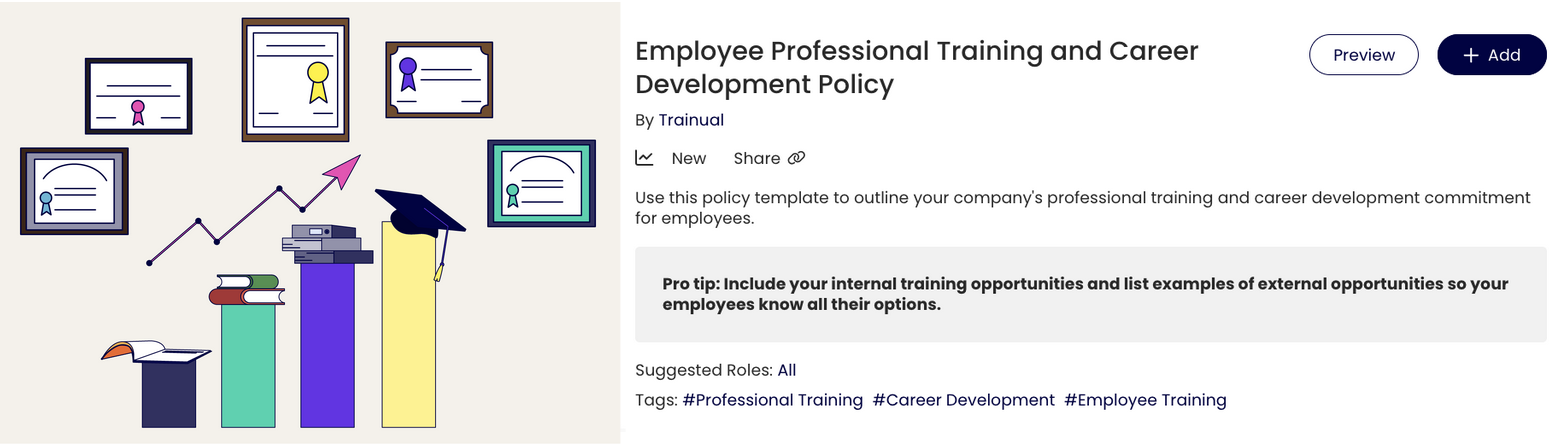 Employee Professional Training and Career Development Policy template