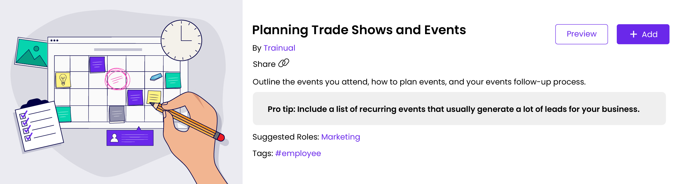 Planning Trade Shows and Events template