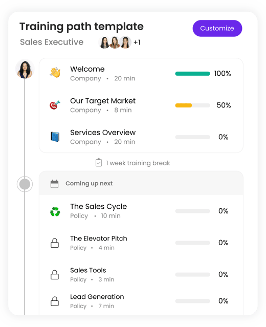 Build a training path template to onboard at scale. 